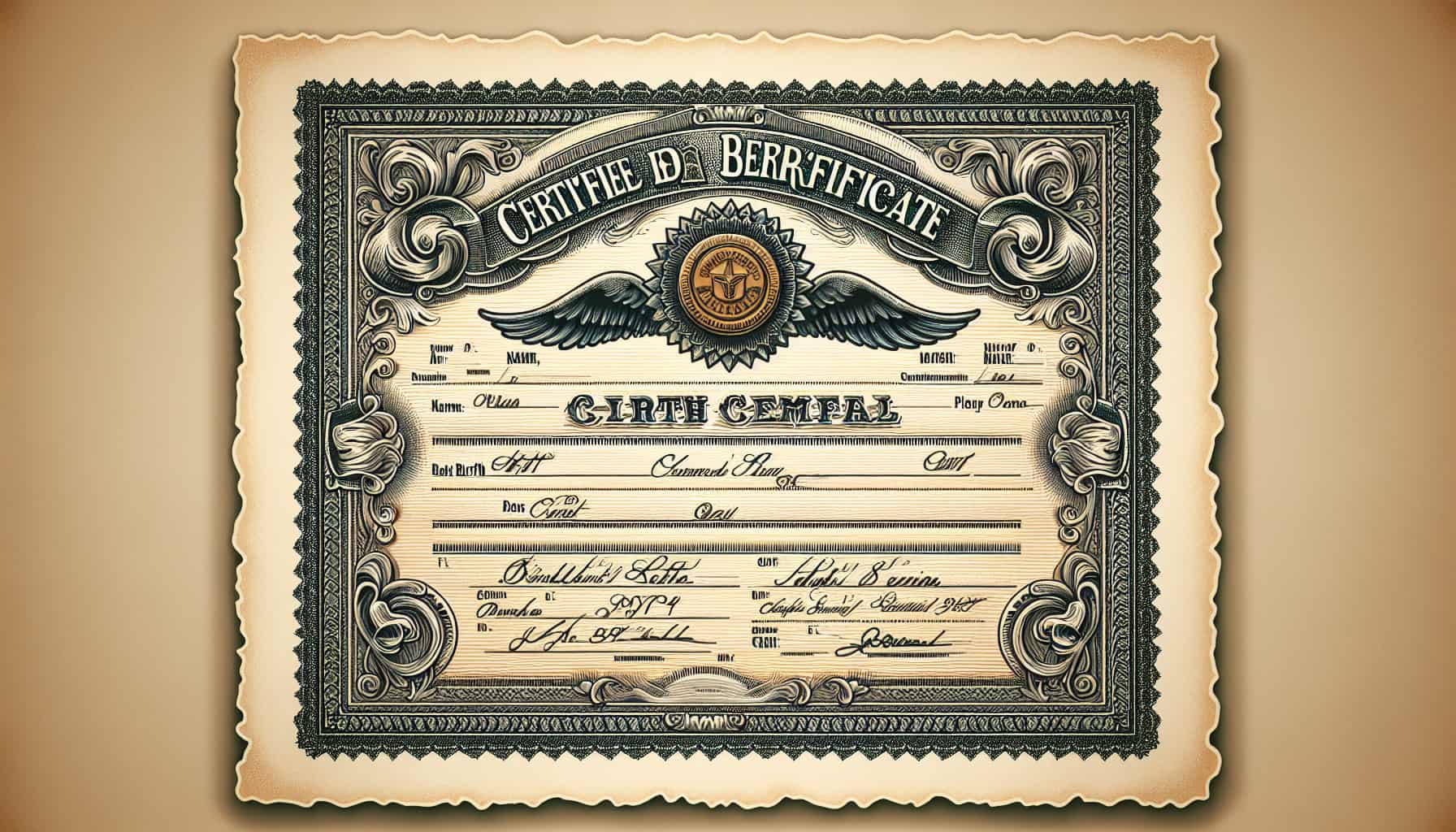 Certified birth certificate with official seal